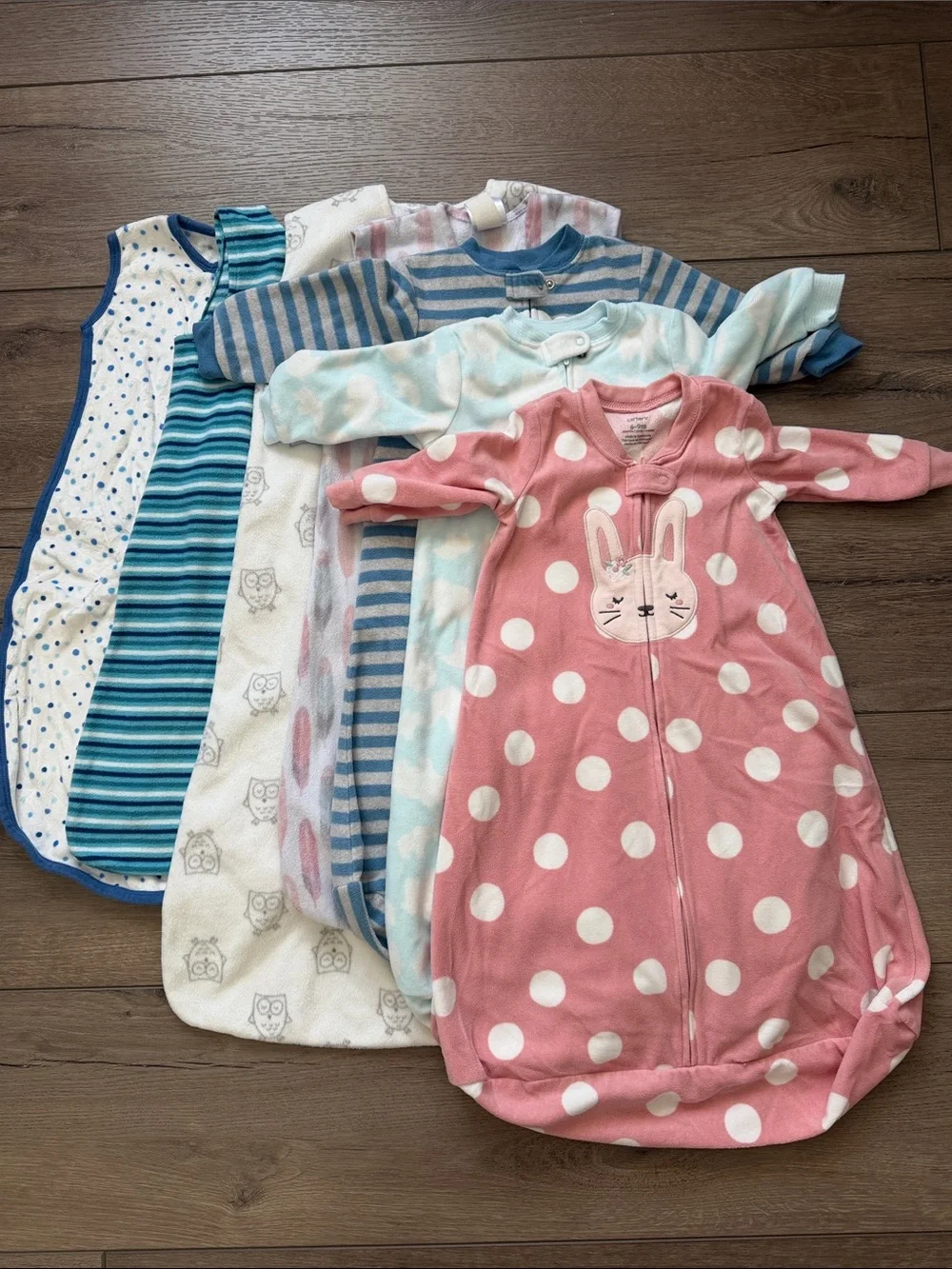Bundle of 7 Fleece Sleep Sacks - Various Sizes